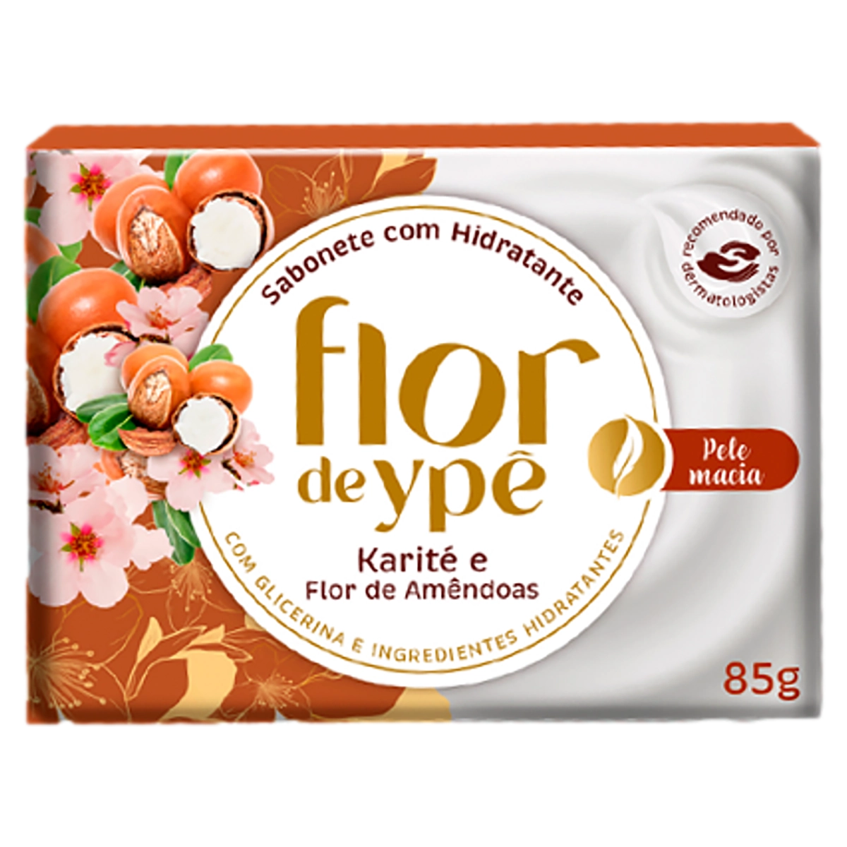 Sabonete Barra Hidratante Karité E Flor De Amêndoas Flor De Ypê Caixa 85g