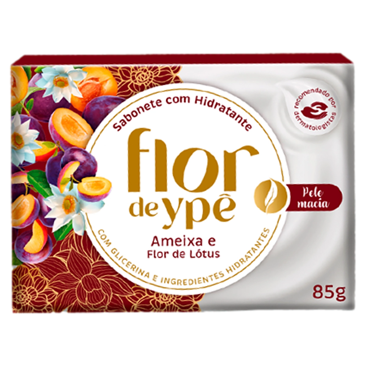 Sabonete Barra Hidratante Ameixa E Flor De Lótus Flor De Ypê Caixa 85g