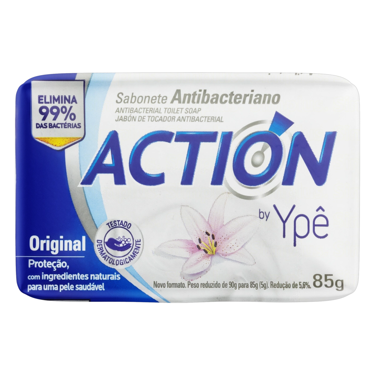 Sabonete Barra Antibacteriano Action De Ypê Carvão Detox Envoltório 85g