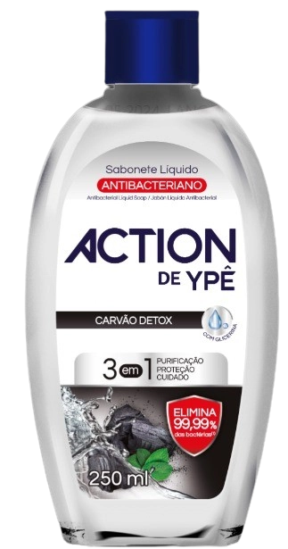 Sabonete Líquido Antibacteriano Action De Ypê Carvão Detox Frasco 250ml