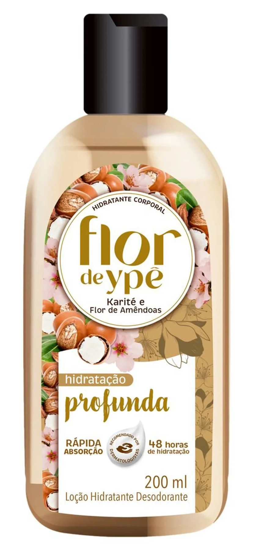 Hidratante Corporal Loção Desodorante Karité E Flor De Amêndoas Flor De Ypê Frasco 200ml