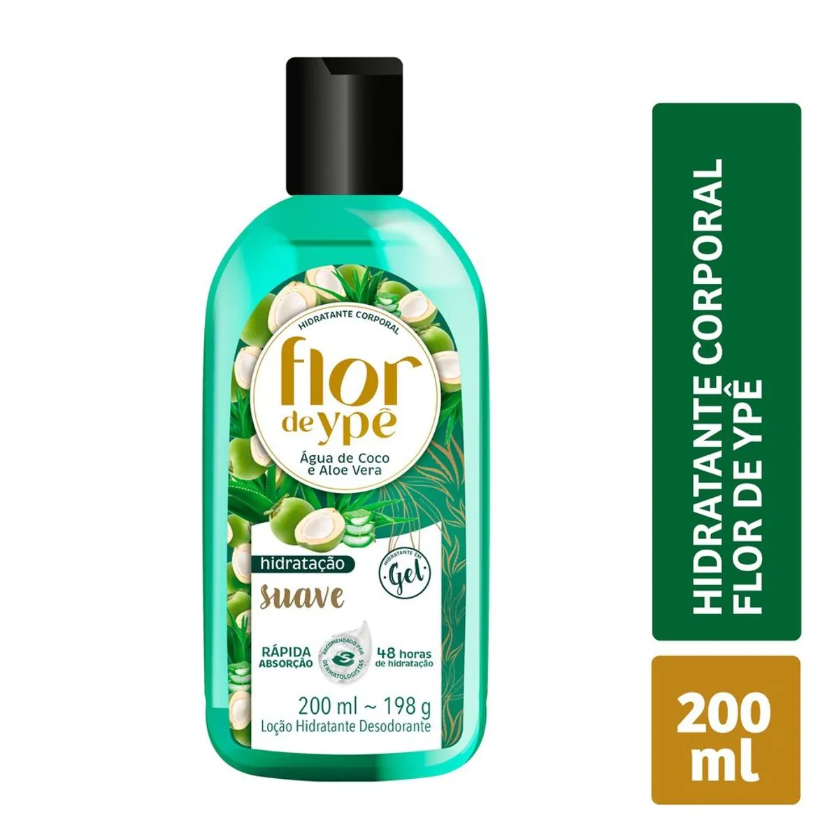 Hidratante Corporal Loção Desodorante água De Coco E Aloe Vera Flor De Ypê Frasco 200ml