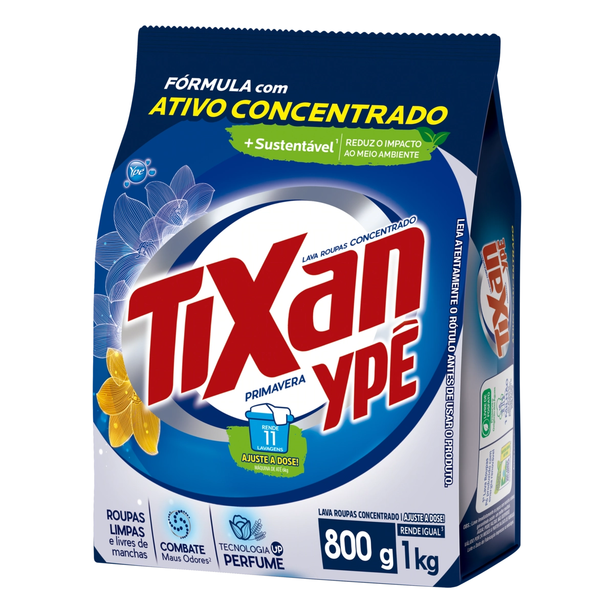 Lava Roupas Pó Concentrado Primavera Tixan Ypê Pacote 800g Embalagem Econômica