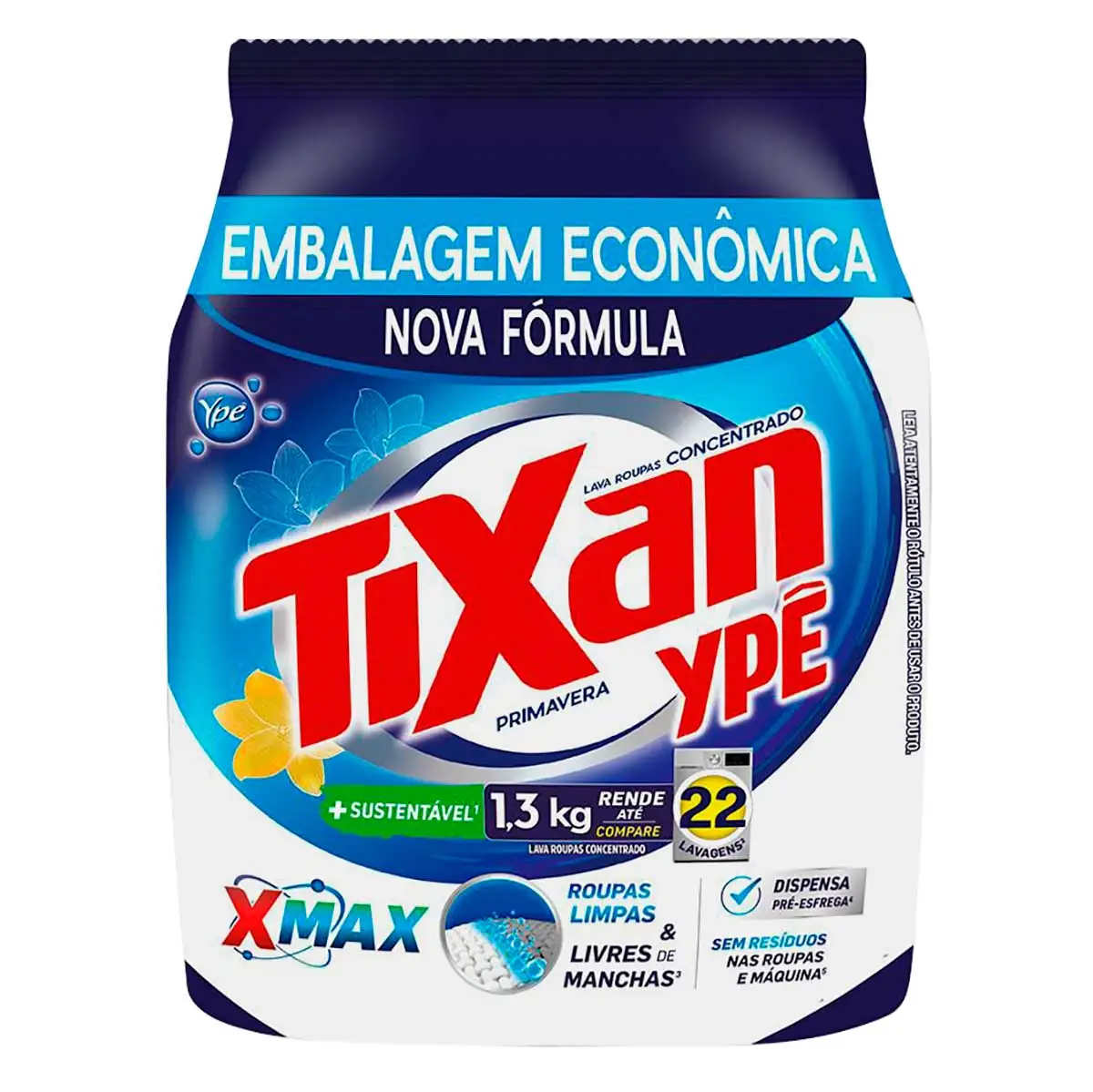 Sabão em Pó Tixan Ypê Primavera Sachê 1,3Kg