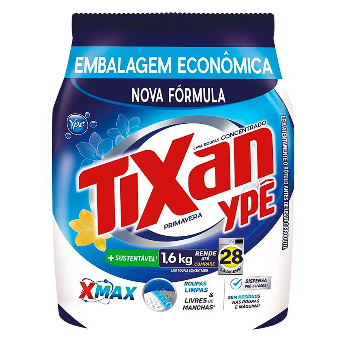 Sabão em Pó Tixan Ypê Primavera Sachê 1,6Kg