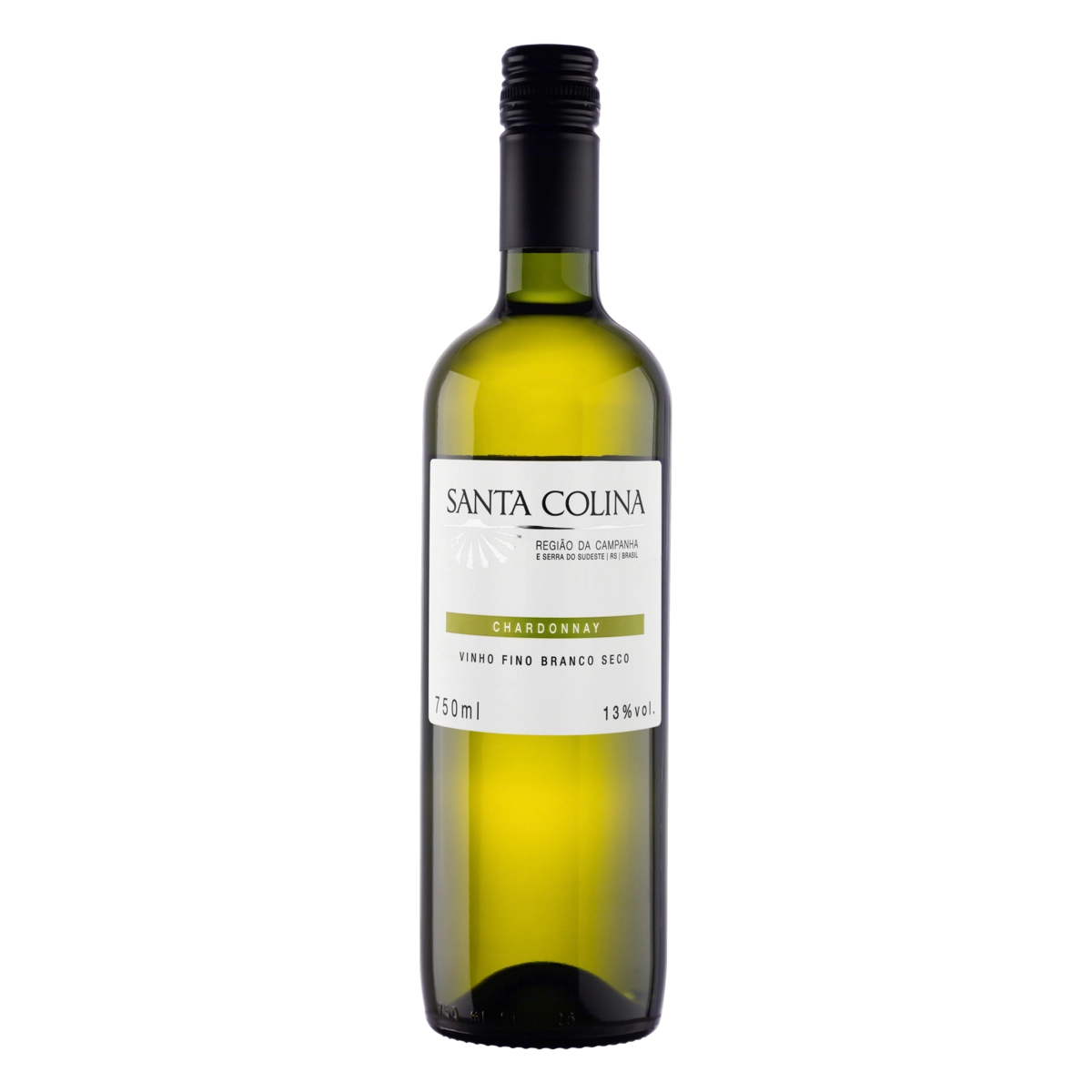 Vinho Brasileiro Branco Seco Santa Colina Chardonnay Campanha Gaúcha E Serra Gaúcha Garrafa 750ml
