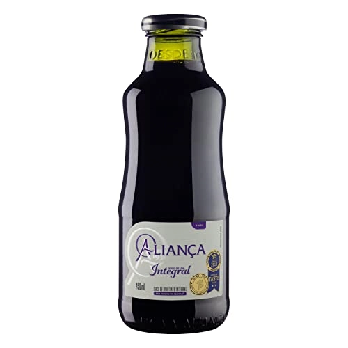 Suco Integral Uva Tinto Aliança Garrafa 450ml