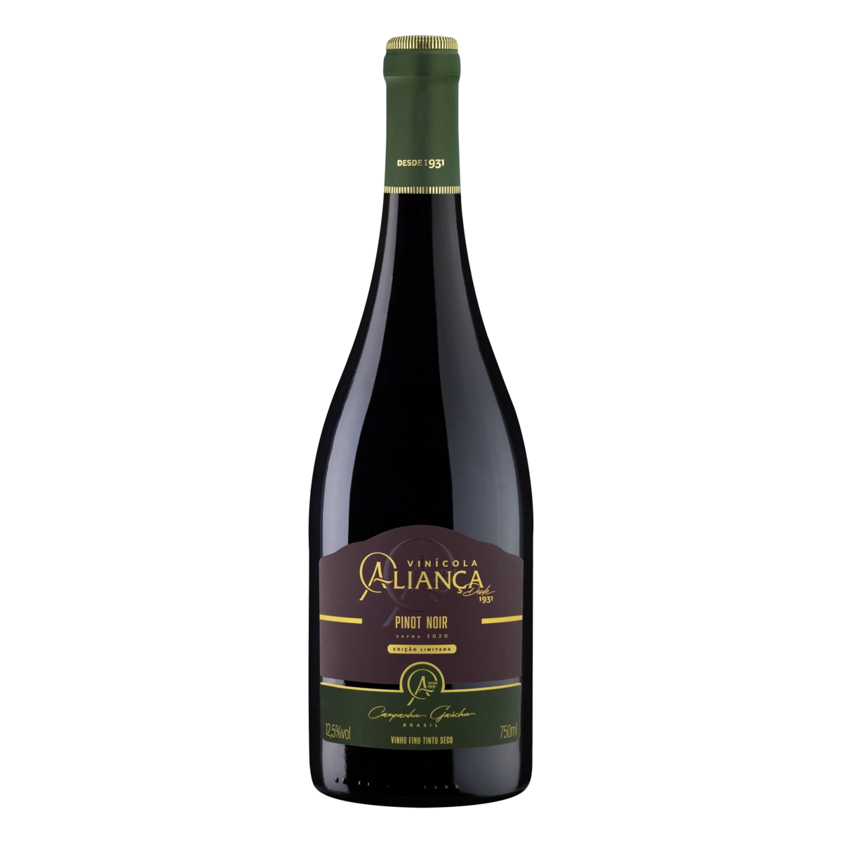 Vinho Brasileiro Tinto Seco Aliança Pinot Noir Campanha Gaúcha Garrafa 750ml