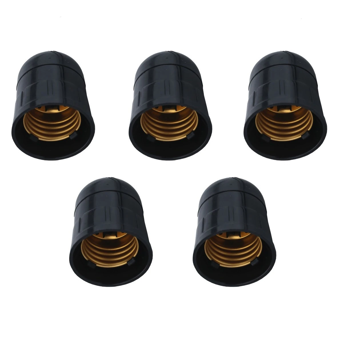 Kit 5 Soquete Bocal Suporte Porta Lâmpada E27 2a 250v Preto