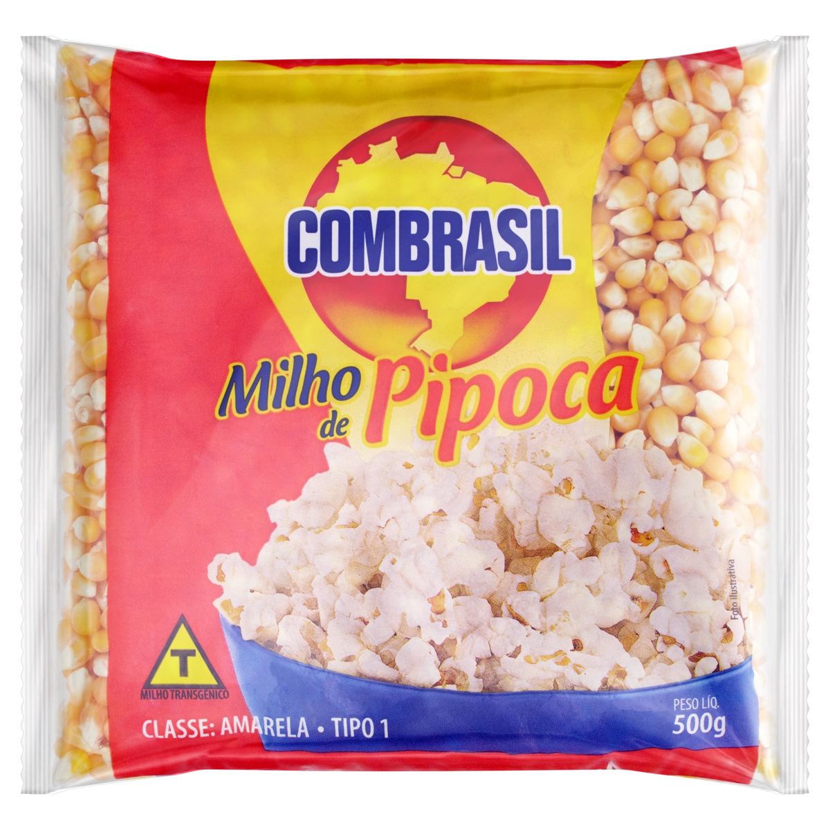 Milho Para Pipoca Tipo 1 Combrasil Pacote 500g