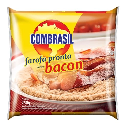 Farofa De Mandioca Bacon Combrasil Pacote 250g
