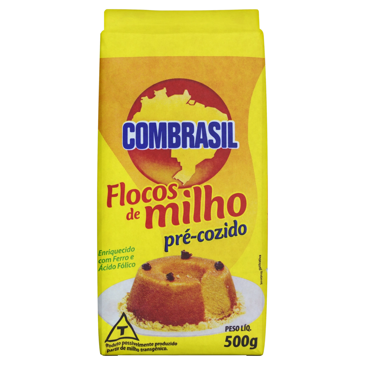 Farinha De Milho Flocos Pré Cozida Combrasil Pacote 500g