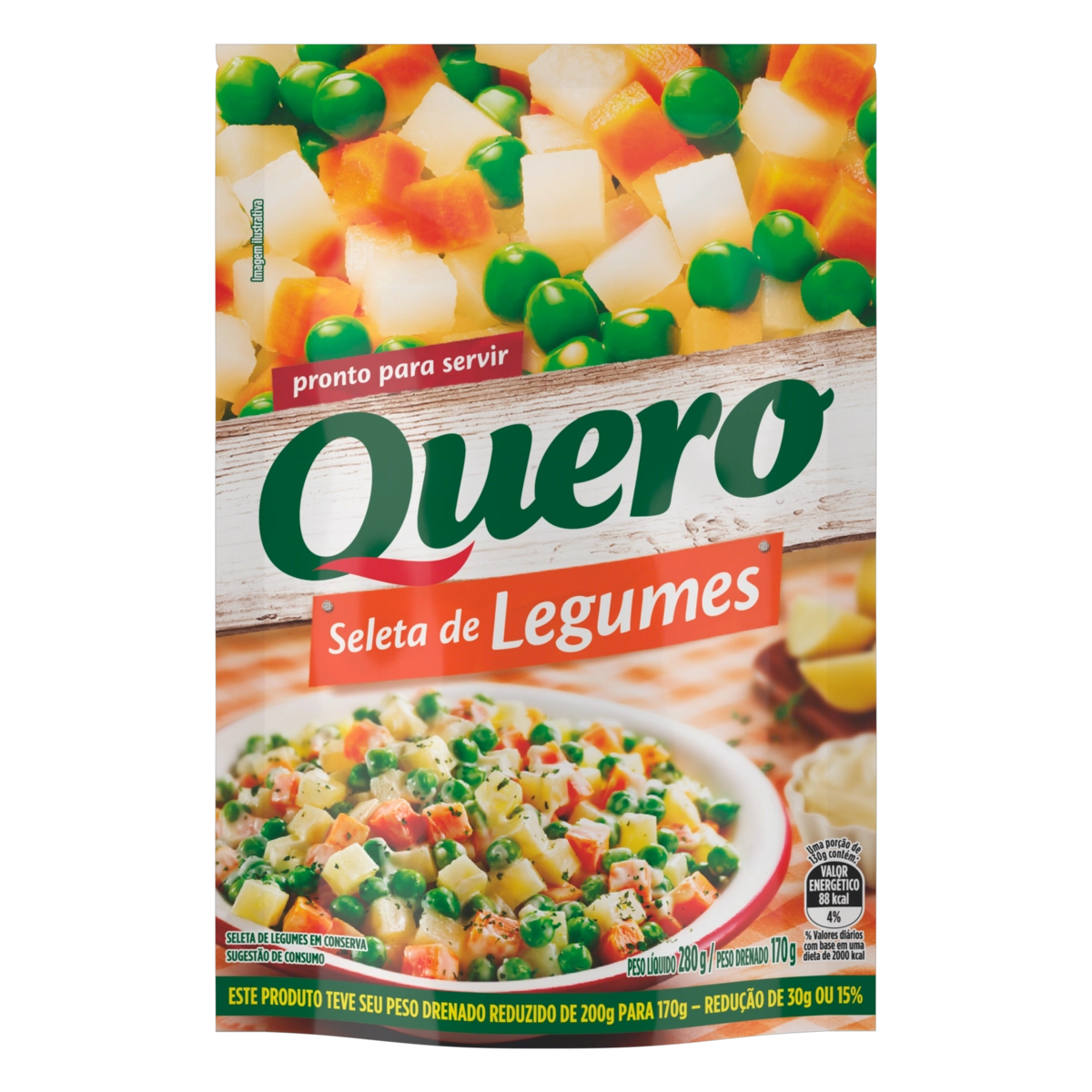 Seleta De Legumes Em Conserva Quero Sachê 170g