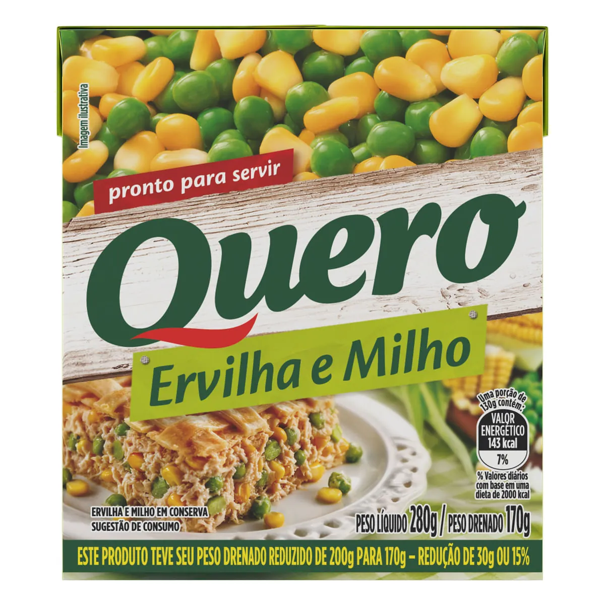 Ervilha e Milho Verde em Conserva Quero 170 g