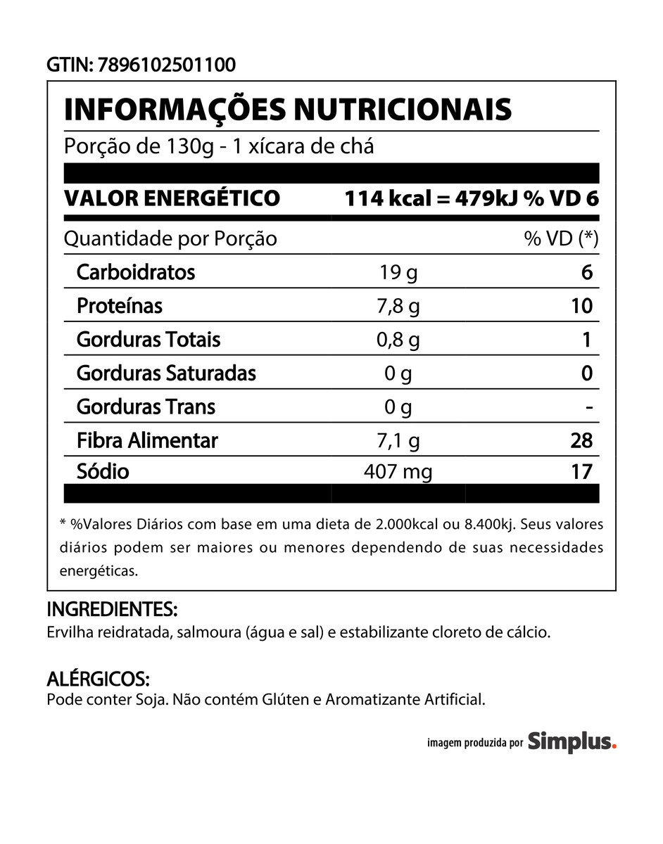 Ervilha Em Conserva Quero Lata 2kg