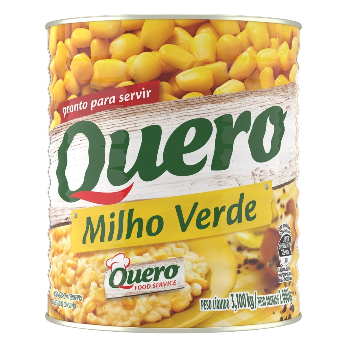 Milho Verde Em Conserva Quero Lata 2kg