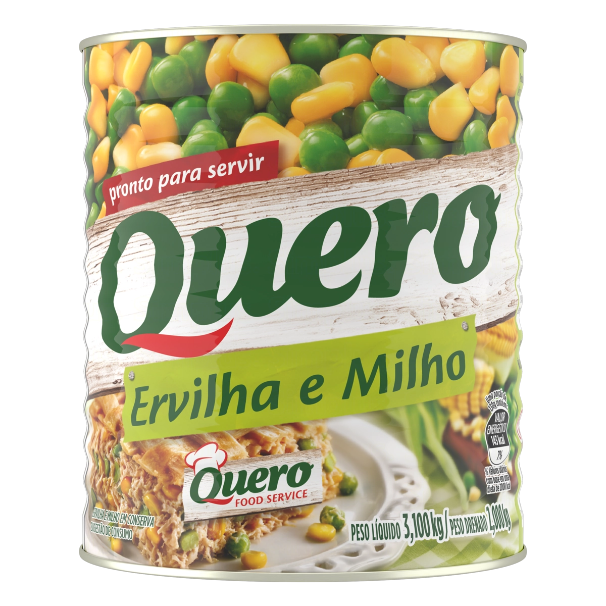 Ervilha E Milho Verde Em Conserva Quero Lata 2kg