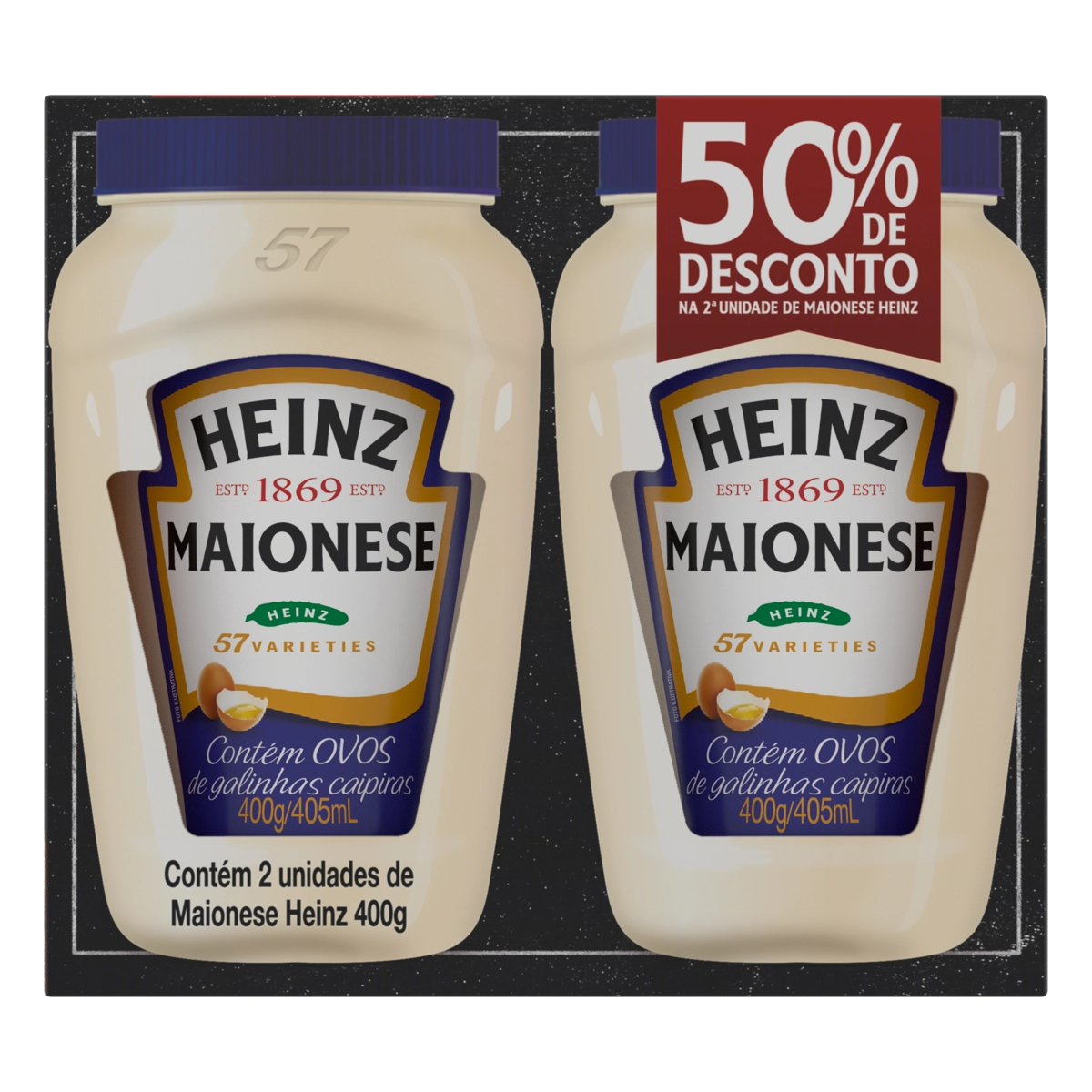 Pack Maionese Heinz Caixa 2 Unidades 400g Cada Grátis 50 De Desconto Na 2 Unidade