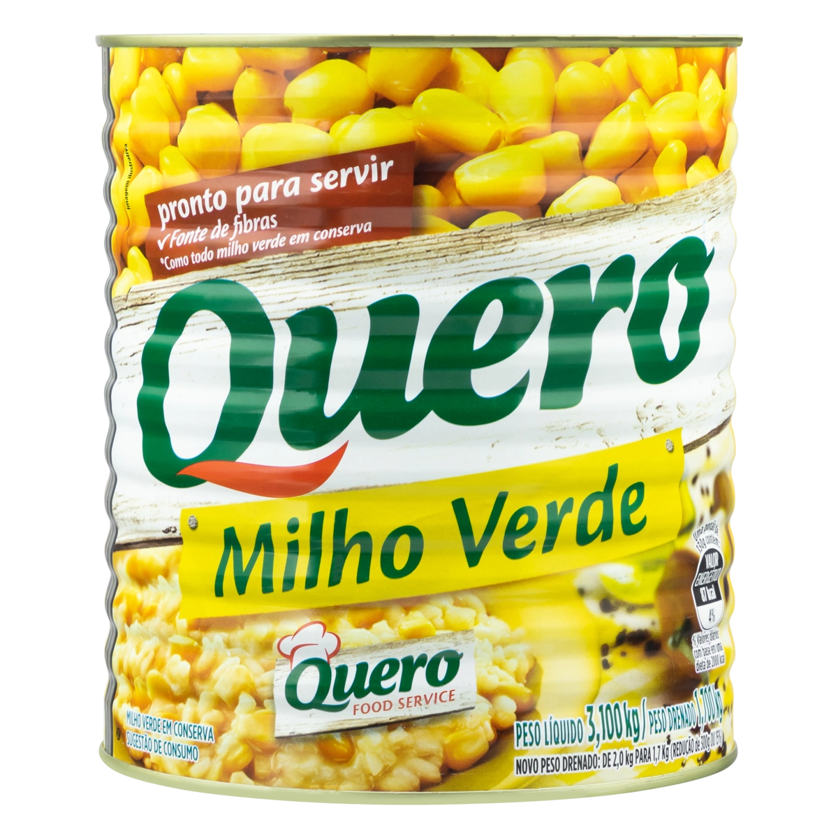 Milho Verde Em Conserva Quero Lata 1,7kg