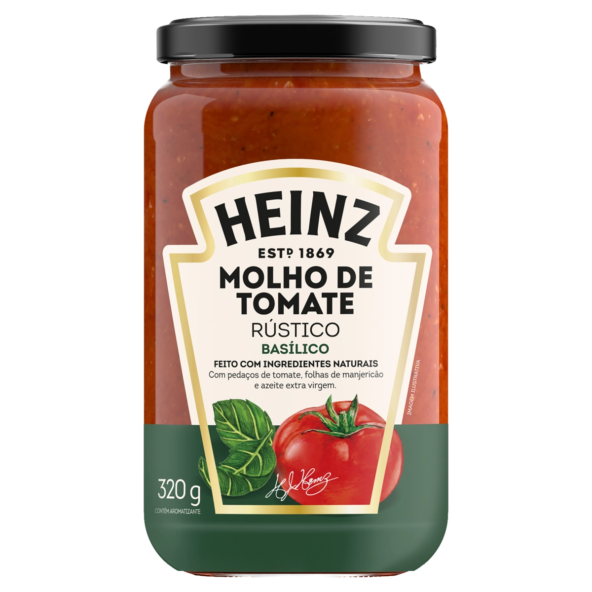 Molho De Tomate Basílico Rústico Heinz Vidro 320g