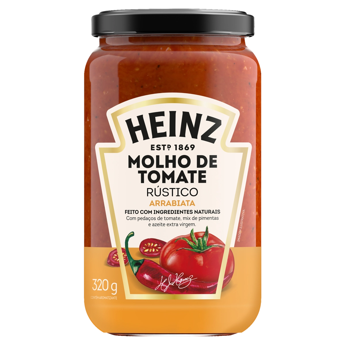 Molho De Tomate Arrabiata Rústico Heinz Vidro 320g