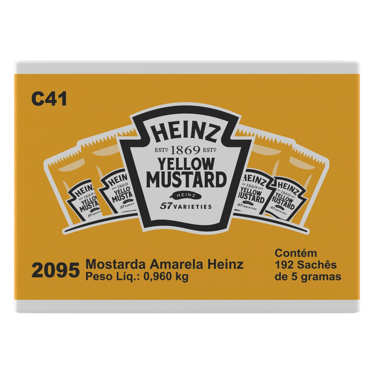 Mostarda Amarela Heinz Caixa 0,960kg 192 Unidades