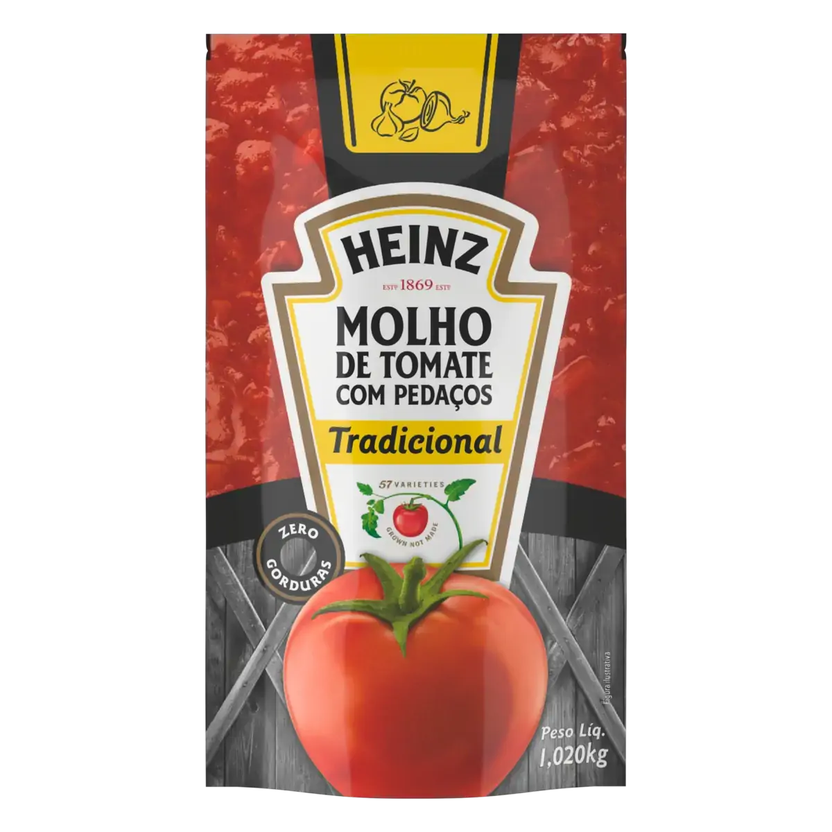 Molho De Tomate Tradicional Heinz Sachê 1,02kg