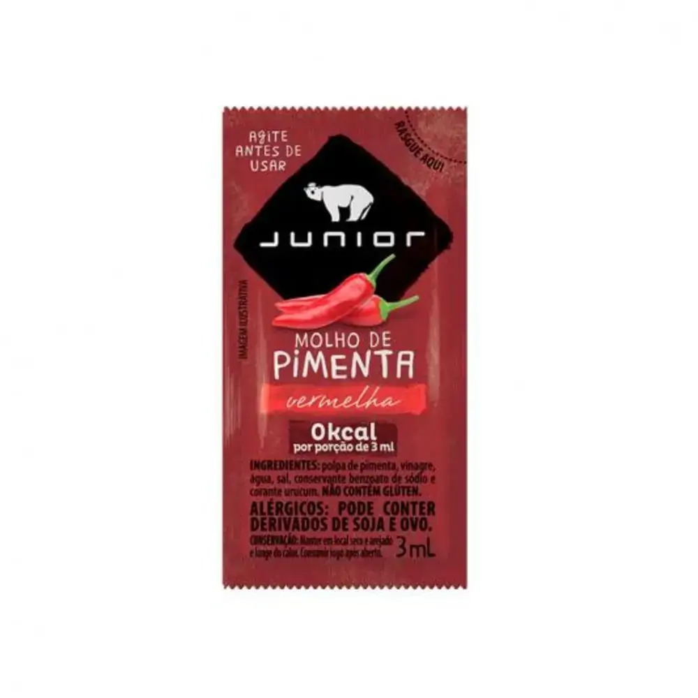 Cons Molho Pimenta Junior Sachet 3ml
