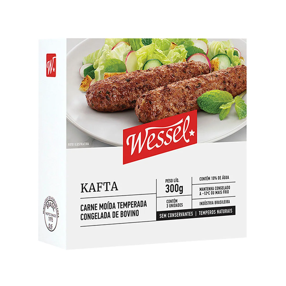 Kafta de Carne Bovina Congelada Wessel 300g