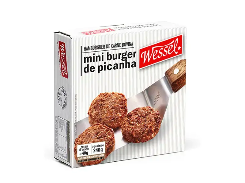 Hambúrguer De Carne Bovina Picanha Wessel Caixa 240g 6 Unidades