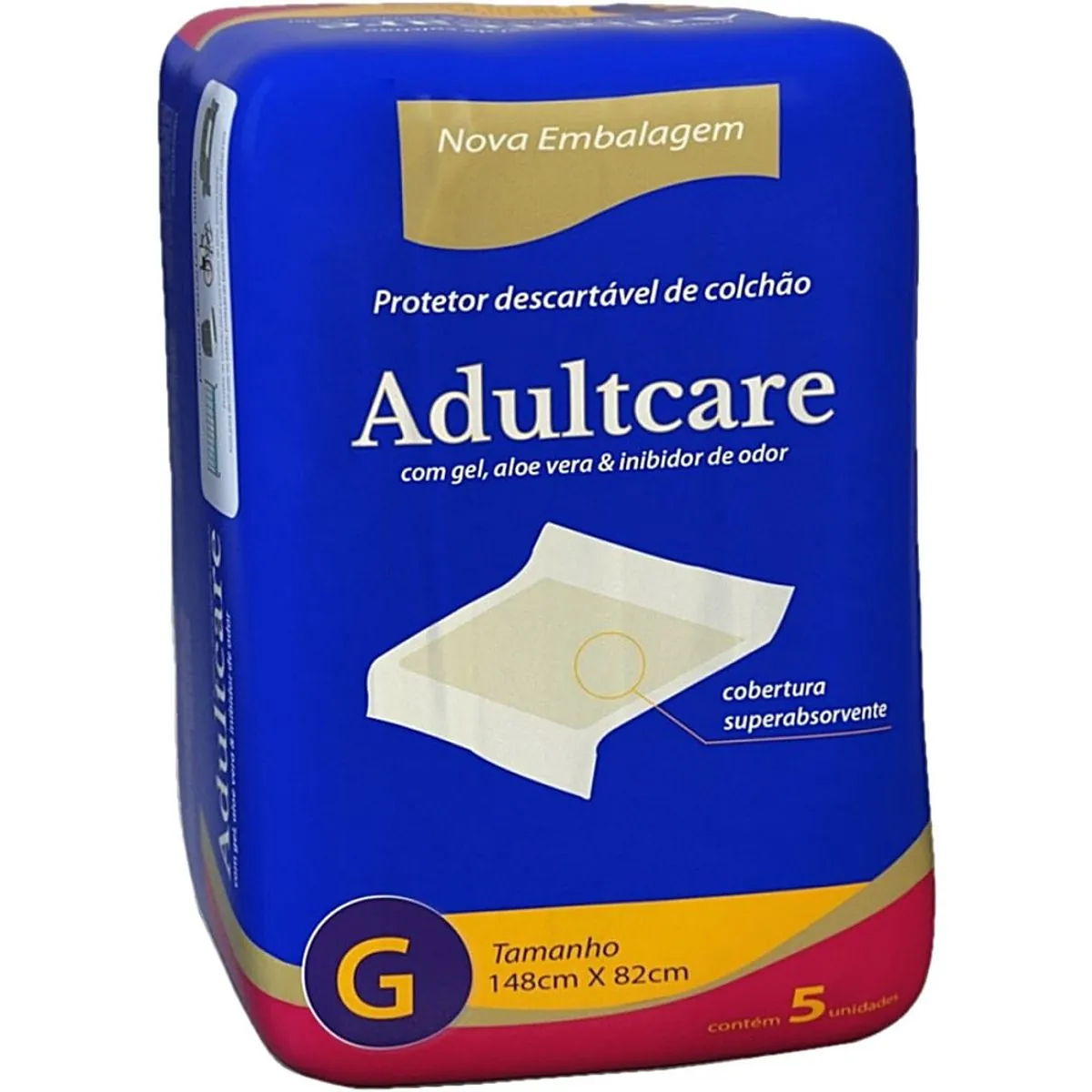 Protetor de Colchão Adultcare Grande Descartável G 5 Unidades