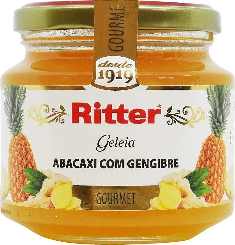 Geleia Abacaxi Com Gengibre Ritter Gourmet Vidro 310g