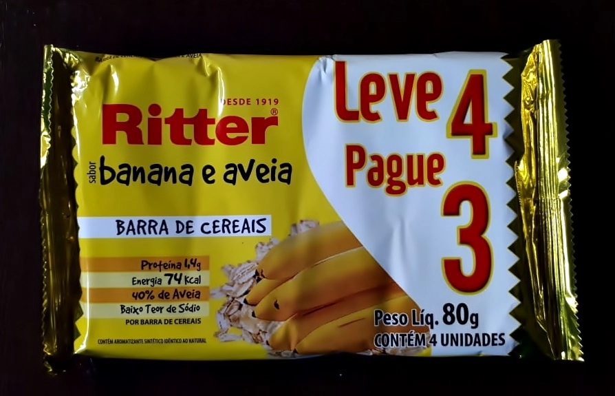 Barra Cer.ritter 80g Banana/aveia Lv4 Pg3