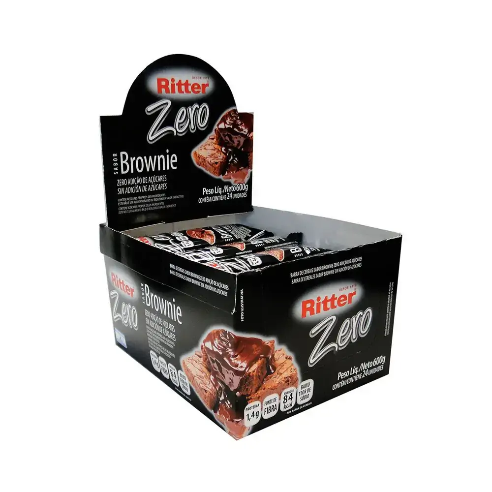 Cx Barra Brownie 25g 24un Ritter