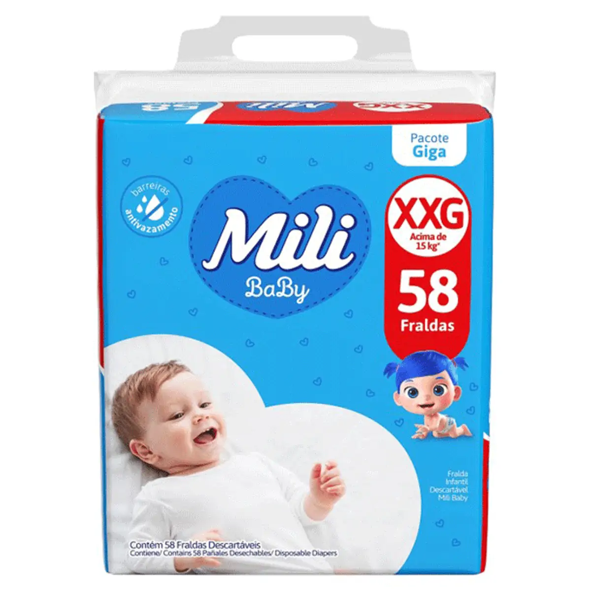 Fralda Mili Baby Giga Xxg C/58