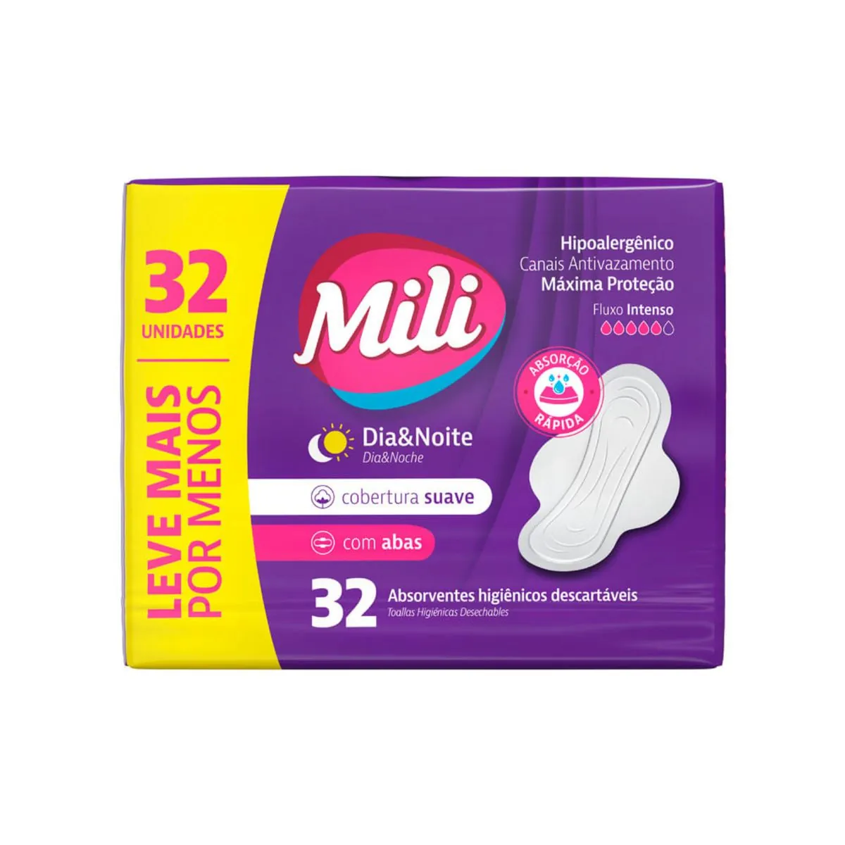 Abs Mili Dia E Noite Suave C/abas 32un