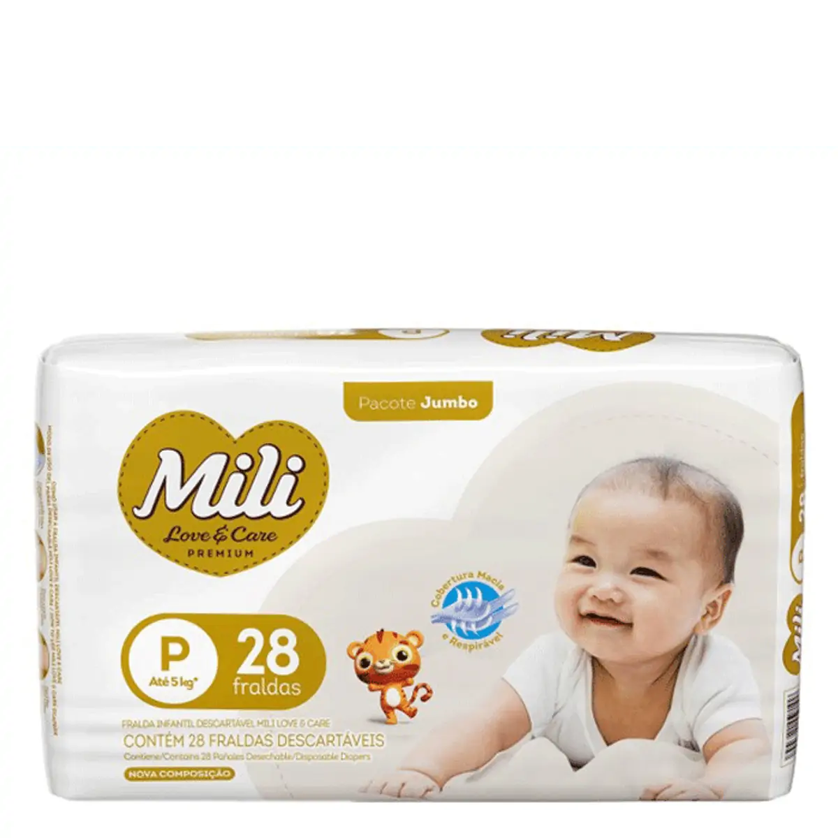 Fralda Descartável Mili Love & Care Tam: P 4 Pacotes c/ 28