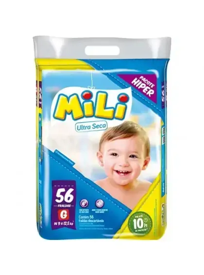 Fraldas Mili Ultra Seca Pacote Hiper G