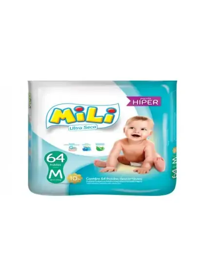 Fralda Mili Ultra Seca 64 Un