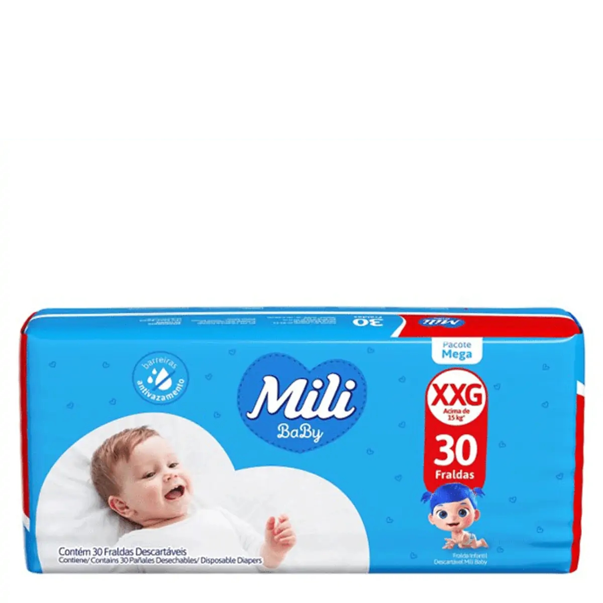 Fralda Mili Ultra Seca Mega Xxg C/30