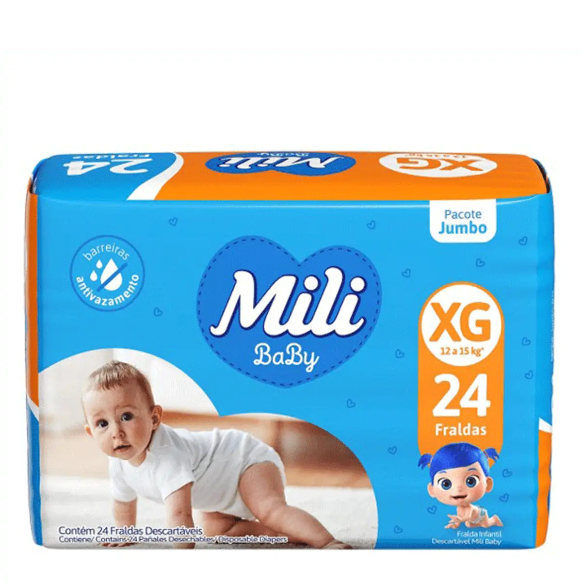 Fralda Desc Mili Jumbo Ultra Seca C/24 Xg