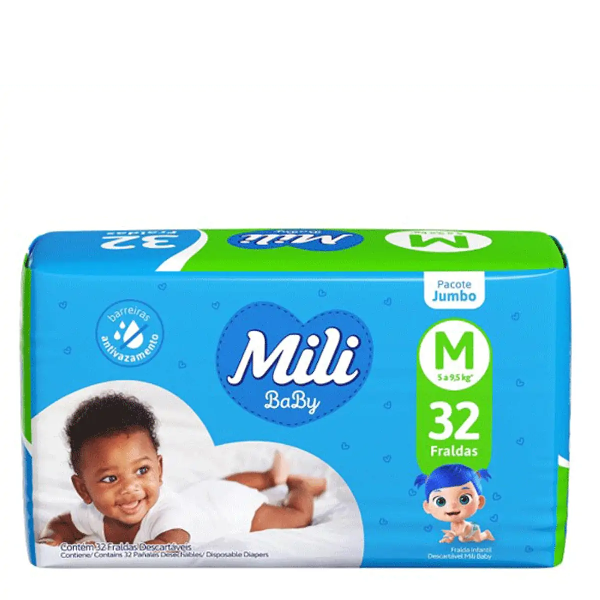 Fralda Desc Mili Jumbo Ultra Seca C/32 M