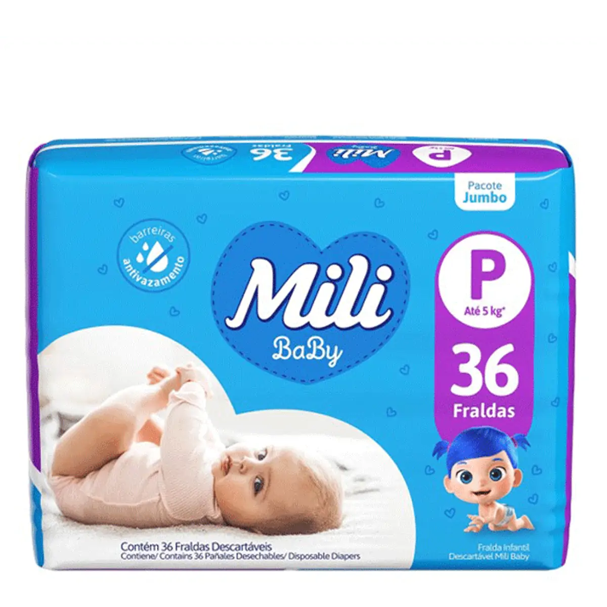 Fralda Desc Mili Jumbo Ultra Seca C/36 P