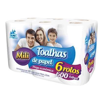 Papel Toalha Mili 6unidade
