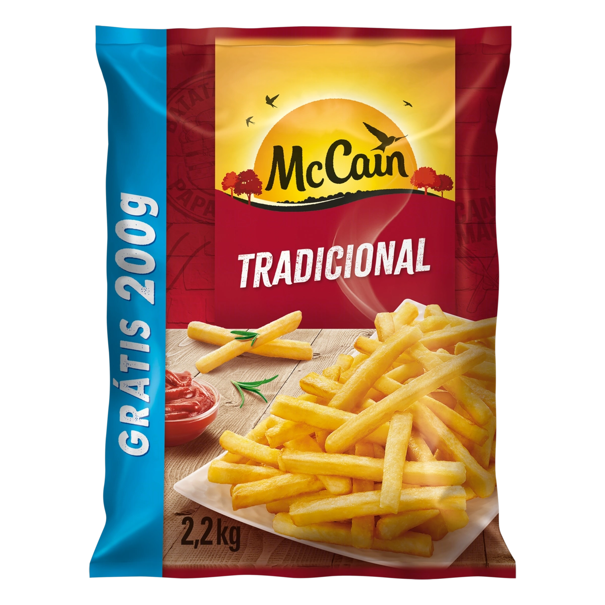 Batata Pré Frita Tradicional Congelada Mccain Pacote 2,2kg Grátis 200g
