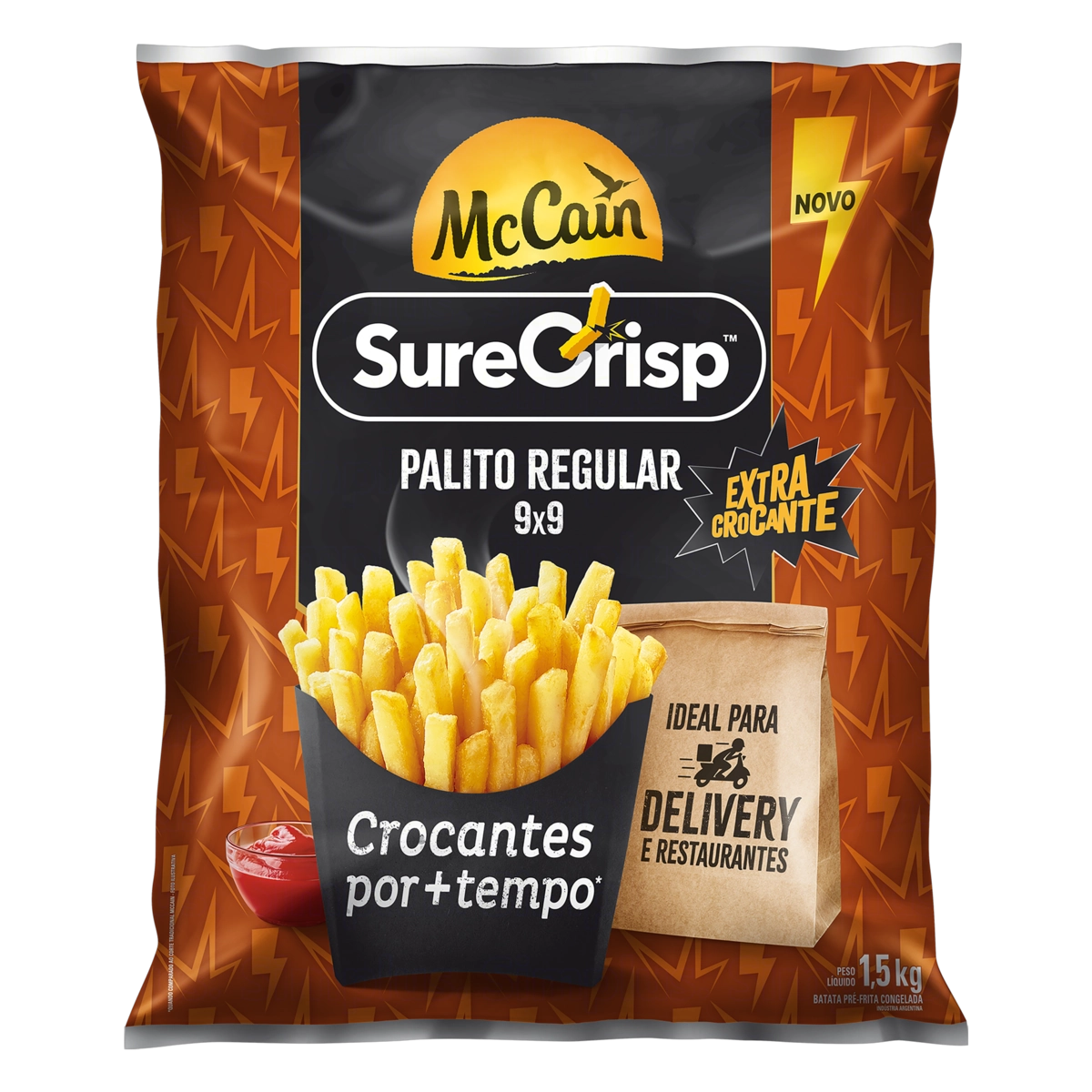 Batata Pré Frita Palito Congelada Extracrocante Mccain Sure Crisp Pacote 1,5kg