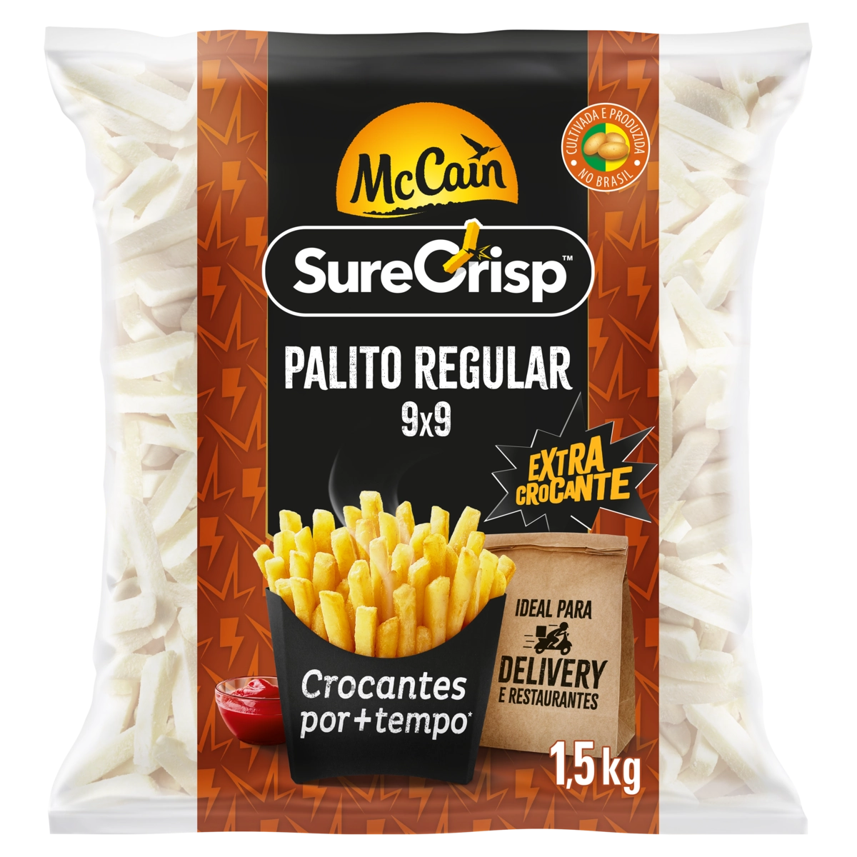 Batata Pré Frita Palito Congelada Extracrocante Mccain Surecrisp Pacote 1,5kg