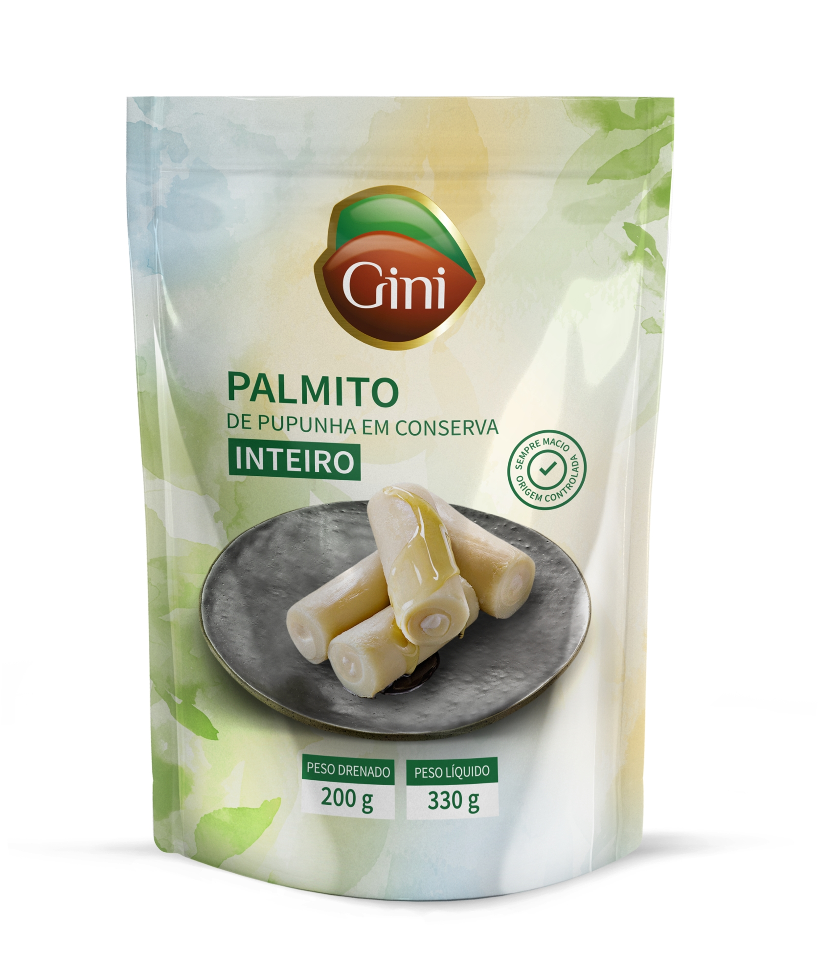 Palmito Pupunha Gini Inteiro Sache 200g