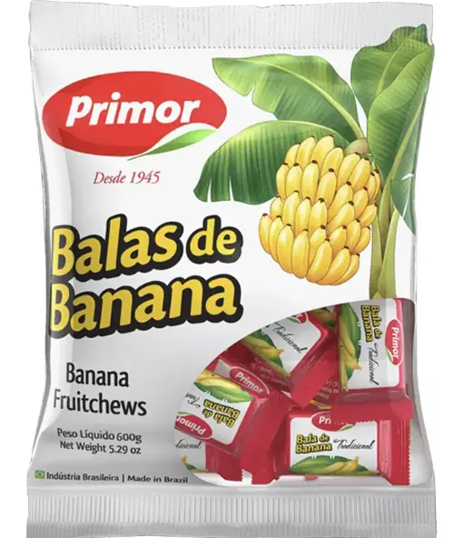 Bala De Banana Primor Pc 600g