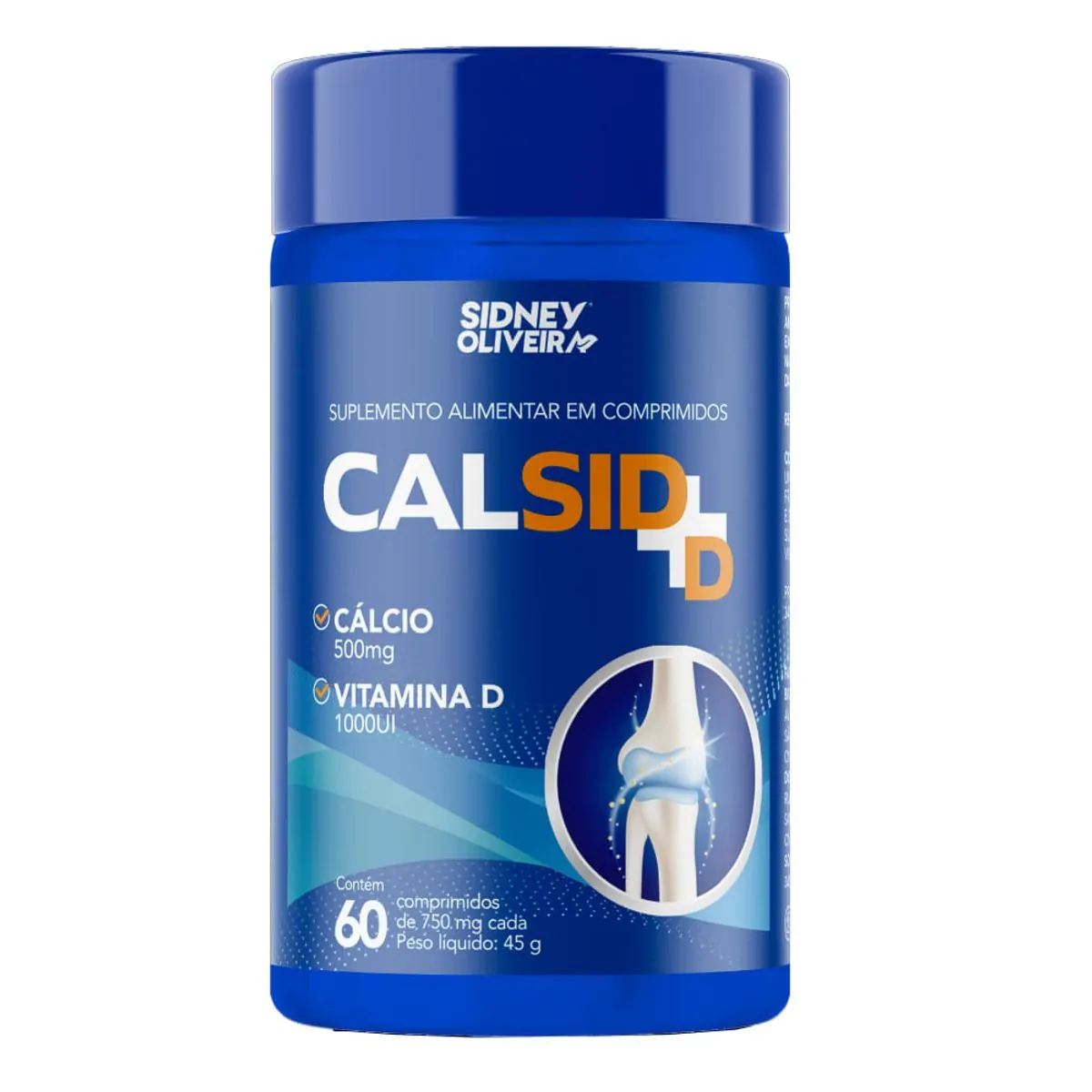 Cálcio Elementar 500mg + Vitamina D3 1000ui Calsid-d 60 Comprimidos Sidney Oliveira Jequiti 60 Capsu
